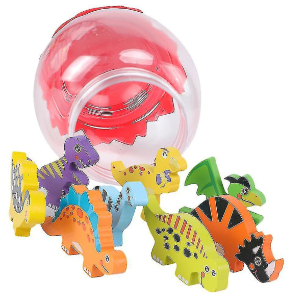 1 sett/9 stk Dinosaur-leketøy i tre Kreativt pedagogisk leketøy Tidlig pedagogisk leketøy Dinosaur-egg for barn