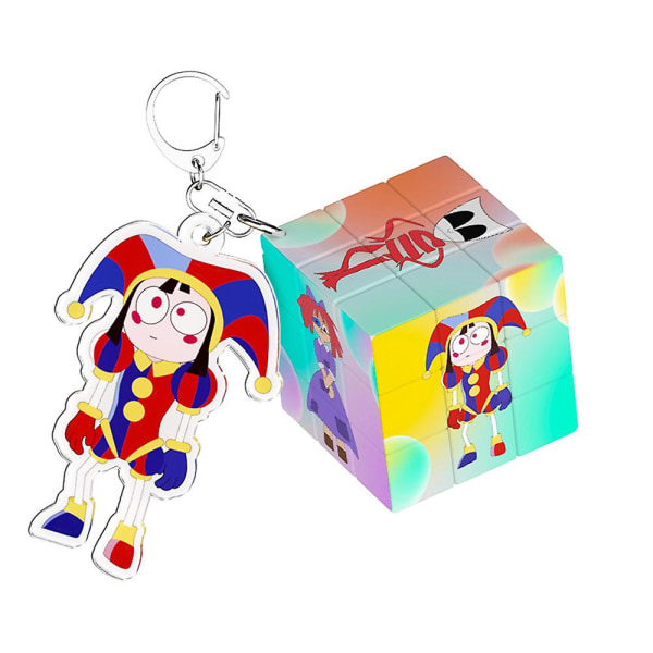 3.5 Cm The Amazing Digital Circus Third Order Magic Square Keychain Cartoon Cute Key Rings,pendant Bag Decoration Gift Pomni