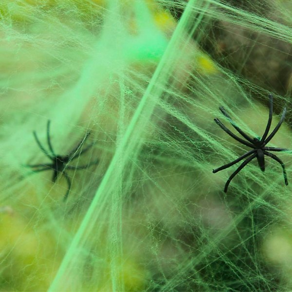 Halloween hämähäkkiverkko ja 2 hämähäkkijuhlien kodin sisustusta Green