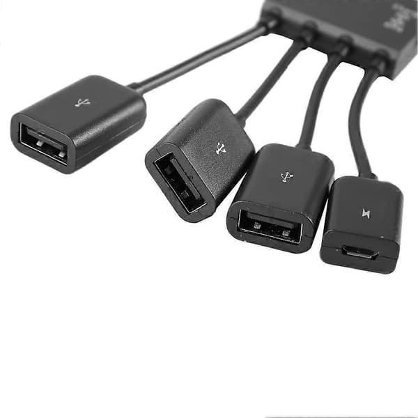 Micro USB HUB OTG Strøm Ladekabel Kortleser Konverter Adapter
