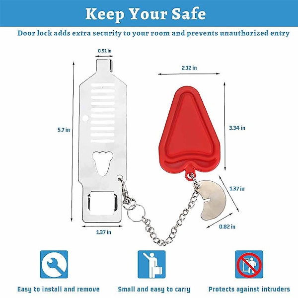 Portable Door Lock For Travel,door Lock From Inside Door Security