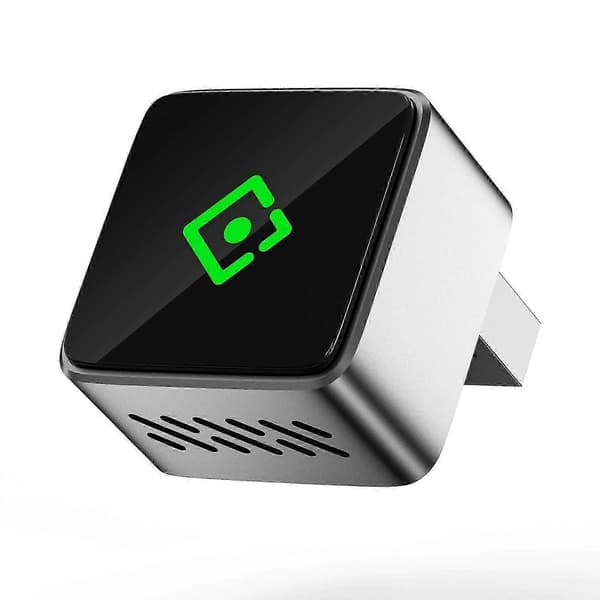 2-i-1 trådløs adapter kompatibel med CarPlay og Android Auto, 5GHz WiFi, stemmeassistent, Plug & Play Silver