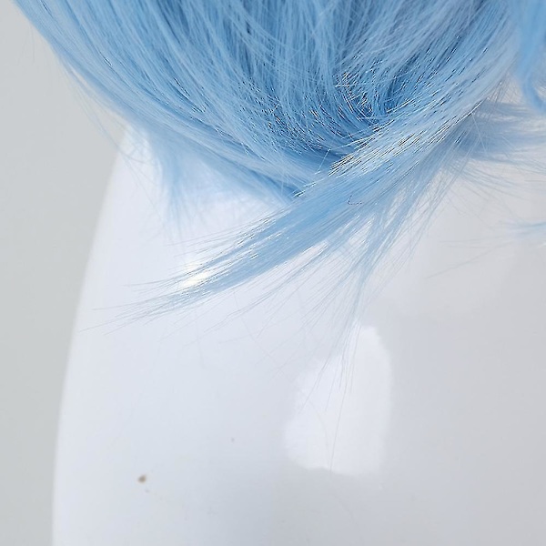 Sally Face Cosplay -rekvisiitat Sally Peruukki Lyhyt Sininen Lämmönkestävä Synteettinen Hiustukko Klipsit Poninhännät Peruukit