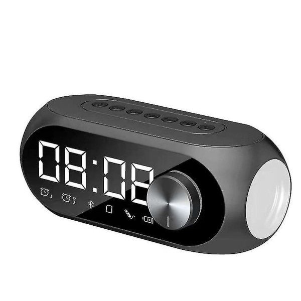Multifunktionell FM-radio trådlös Bluetooth högtalarklocka väckarklocka