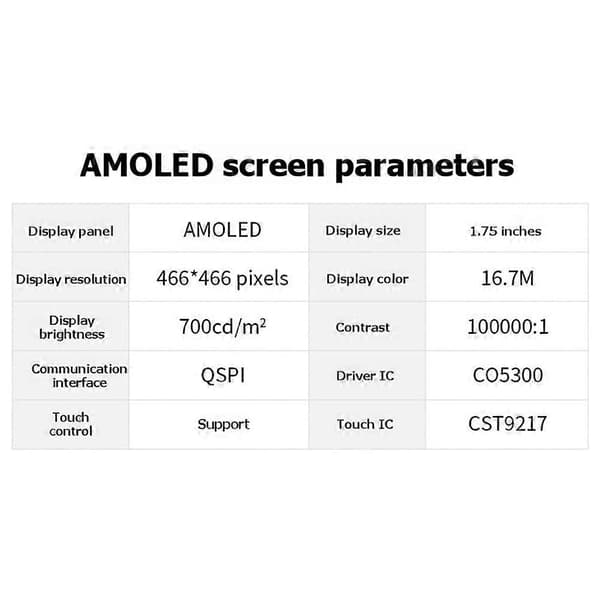ESP32-S3 1,75 tommer AMOLED rund touchskærm udviklingskort med 6-akset sensor til Xiaozhi AI Deepseek med etui