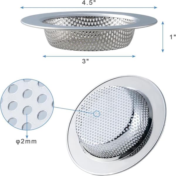 2 stk. Vaskesil til de fleste køkkenvaske, opgraderet dobbeltlags sikkert design vaskesil (11,4 cm)