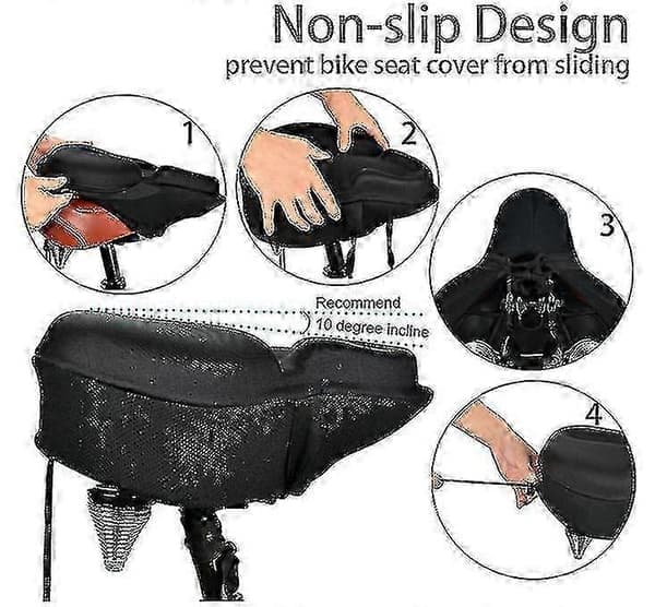 Comfortable Exercise Bike Seat Cover, Large Wide Soft Padded Bicycle Saddle Cushion Suitable for Bikes