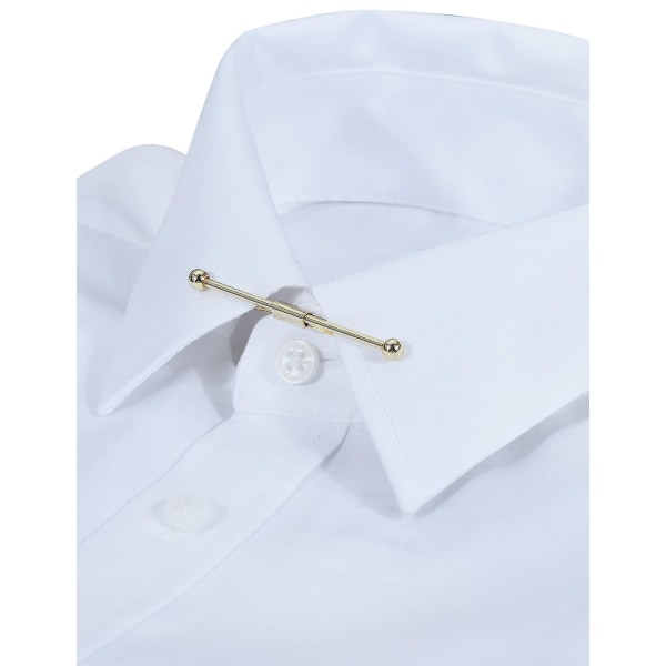 6 stk. Klassisk slips-skjorte til mænd, krave, klip, slips, guld, sølv, sort, slips, klip,