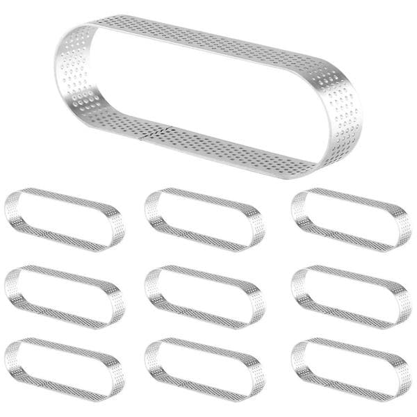 10-pak Oval Tærtering, perforeret bagerings, konditorring