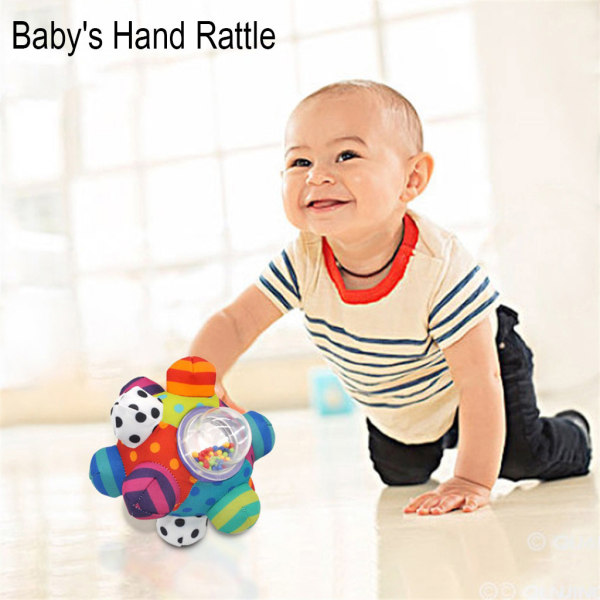 Baby Hand som håller rattle Ball Taktil Sense Stereo tyg boll Toy Feat