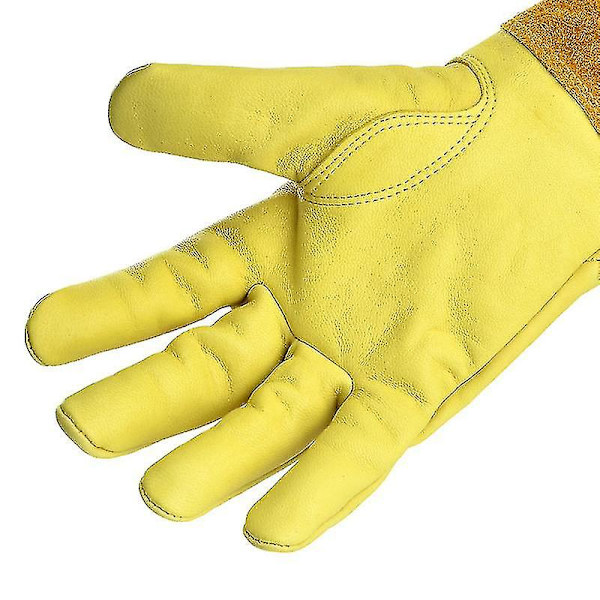 Havearbejde Handsker Kaktus Handsker Torn Sikker Plantning Beskyttende Handsker Lange Ærme Havehandsker BROWN YELLOW S