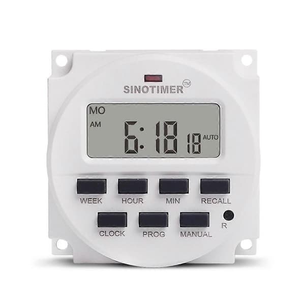 TM618H-4 DC 12V Volt Spændingsudgang Digital 7 Dage Ugentlig Programmerbar Timer Switch Tidsrelæ Kontrol White