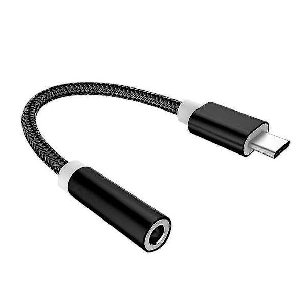 Type-c til 3,5 mm digital lydforlængerkabel hovedtelefonadapter (sort)