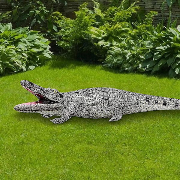 Realistisk oppblåsbar alligatorleke, flott for sumpfestdekorasjoner, krokodillepranks for voksne K