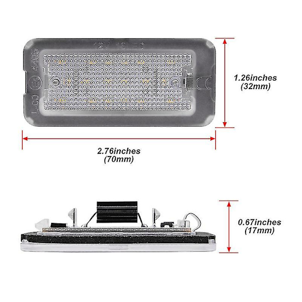 2x Passer til Fiat 500 / Abarth 500 2007-2020 Canbus Xenon Hvid Led Nummerpladelys Oem 51800482