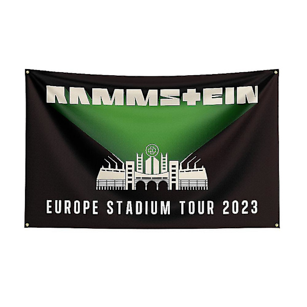 Huamade 3x5ft Rammste Rock Bands -lippu sisustukseen L 90 x 150cm