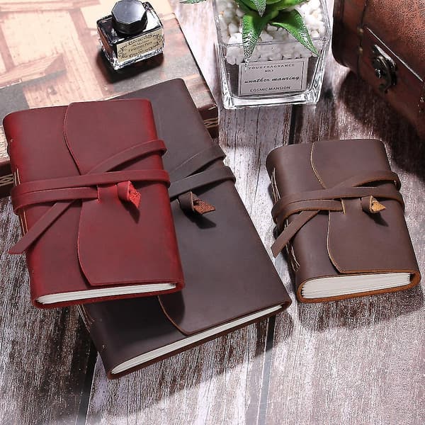 Läderjournal Notebook - Läderbundet Journal brown