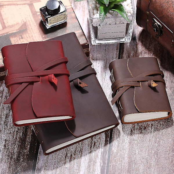Läderjournal Notebook - Läderbundet Journal wine red