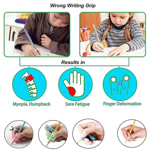 Pencil Grip Sæt 13 stk Børn Penholder Skrivehjælp Grip Trainer med opbevaringsæske