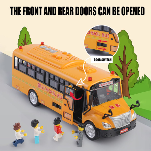 Koulubussi lelu valettu auto keltainen äänellä ja valolla, sopii lapsille