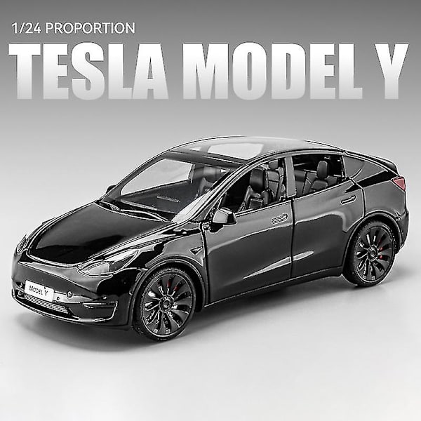 1:24 Tesla Model Y Model 3 Ladestation Legering Støbt Legetøjsbil Model Lyd Og Lys Børns Legetøj Samleobjekter Fødselsdagsgave
