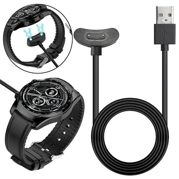 Lader kompatibel med Ticwatch Pro 3 Smart Watch - USB-ladekabel dokkingstasjon - Smartwatch-tilbehør, 100 cm