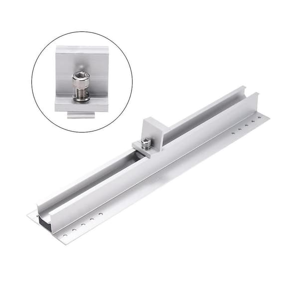 4 stk. Solcellemodulholder Endeklemmesæt, Solpanel Kantklemmebeslag, Solcelle Endeklemme Justerbar Silver