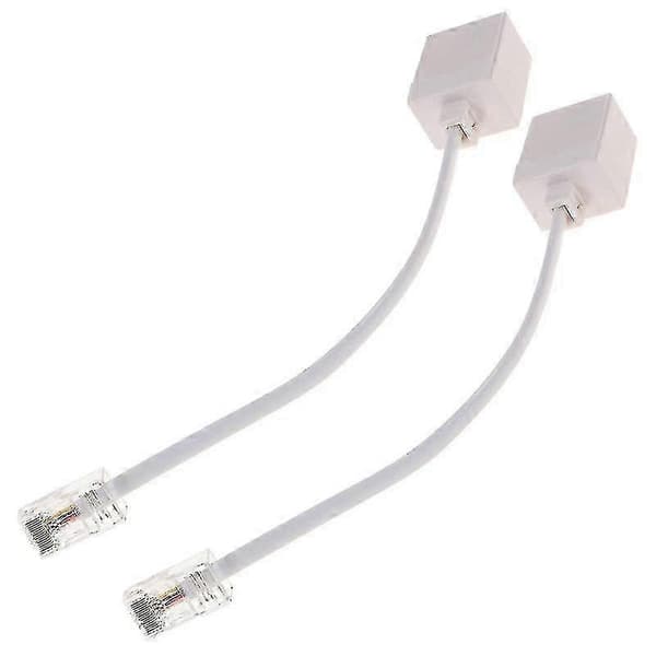 Rj11 - Rj45 -sovitin (2 kpl): Puhelin Ethernet-kaapeliin