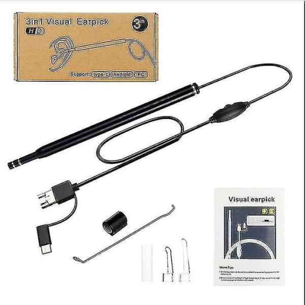 3,9 mm:n ohut kannettava USB-digitaali-otoskooppikamera HD 720p 6 LED