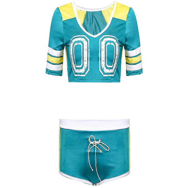Cheerleading uniform til kvinders sexet fodbold kortærmet skjortesæt sceneuniform cosplay del green