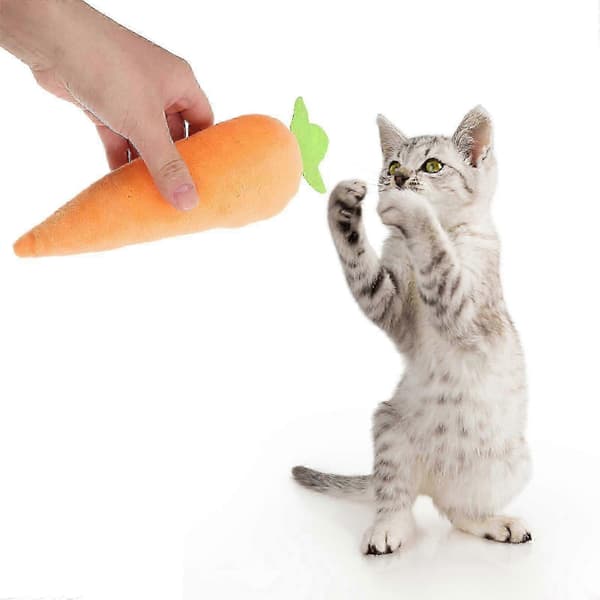 2026 Holdbart gulerodsformet katteurtlegetøj til katte Blødt plys interaktivt legetøj