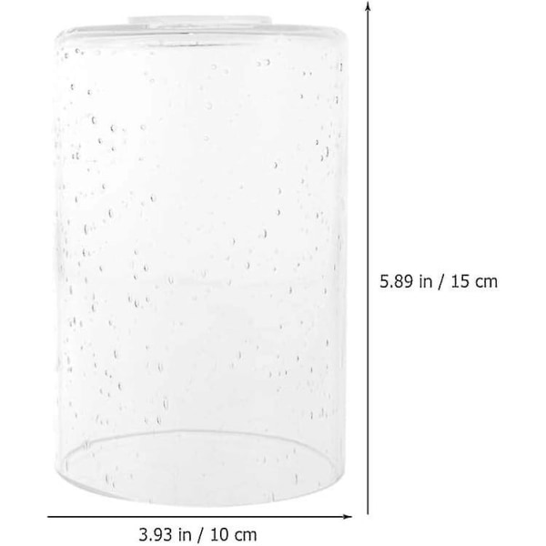 Klar glascylinder lampskärm - Set om 2 | Transparent bubbeldesign | Ersättning för pendellampor, golvlampor, ljuskronor