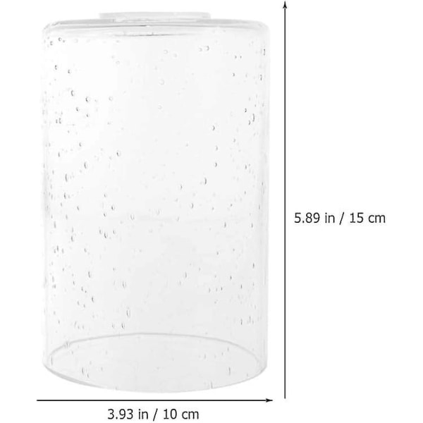 Klar glass sylinder lampeskjerm - sett med 2 | Gjennomsiktig bobledesign | Erstatning for pendellamper, gulvlamper, lysekroner