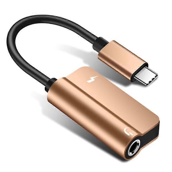Type-C–3,5 mm kaksoistoimintoinen sovitinkaapeli Aux-kuulokkeille Red