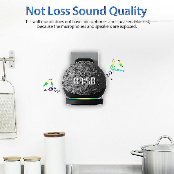 Veggmontert holder for Echo Dot 4.