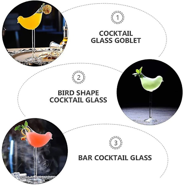 Kirkas cocktail-lasi malja lintu muoto viinilasi cocktail-lasit samppanja malja punaviinilasi