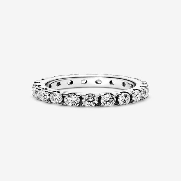 Pandora - Sparkling Row Eternity -sormus - Sterlinghopea Circumference: 52mm