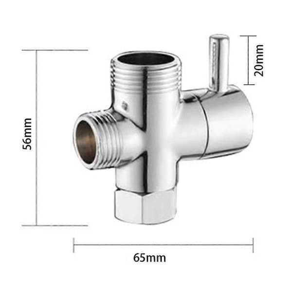 3-vejs solid metal brusearmsomskifter med håndbruserbeslag Silver One Size