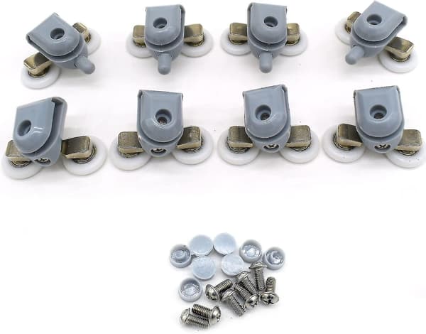 8 Pakk Dobbel Dusjdørruller 23mm Diameter Baderom Utskiftningsdeler