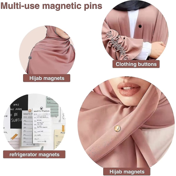 8 st hijab magnetiska stift, multi-use hijab magneter utan hakar, multi-use sjal hijab magneter för kvinnor muslimska Fiis