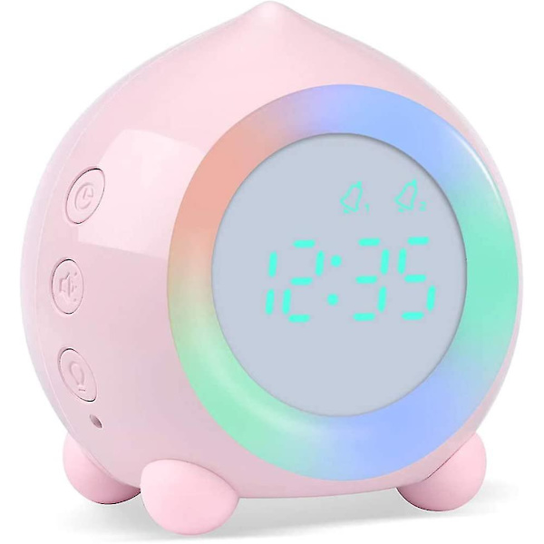 Soluppgångssimulator med digital väckarklocka för med LED-ljus, rosa