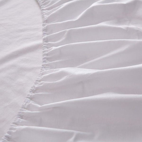 Round Fitted Cotton Sheet, Round Fitted Sheet - White
