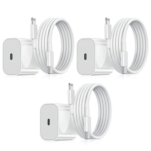 3-pack - Laddare för iPhone - Snabbladdare - Adapter + Kabel 20W Vit one size iPhone 3-Pack iPhone（NT） 3-Pack iPhone 3-Pack 3-Pack 3-Pack iPhone