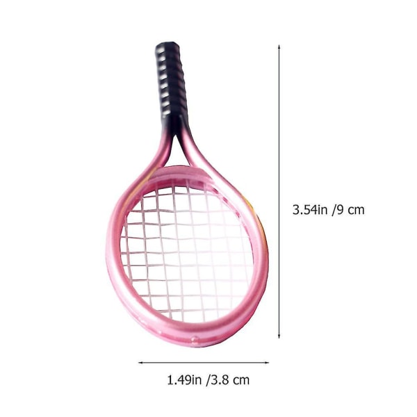 2 uppsättningar tennisracketar och mini-prydnadsfotorekvisita (slumpmässig färg)