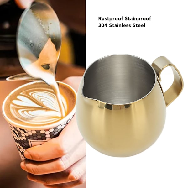 Kaffe mjölk kopp rostfritt stål mjölkskummare kanna cappuccino latte art mjölkkanna kopp guld[HY]