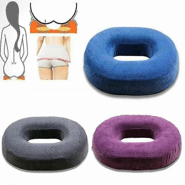 Grå Coccyx Smärta Relief Memory Foam Ring Stolsäte Kudde