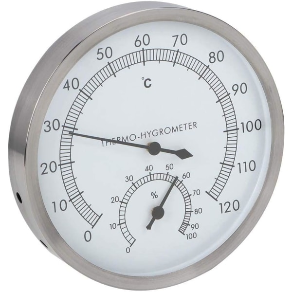 2-i-1 bastutermometer i rostfritt stål Hygrometer Termo-Hygrometer Bastuutrustning för inomhusbruk
