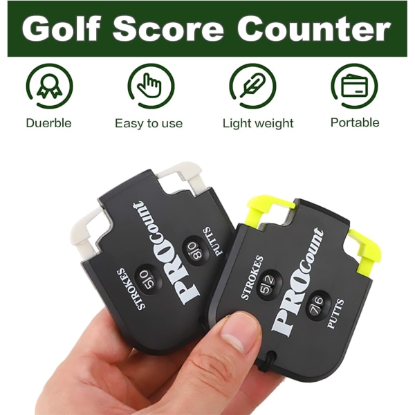 Golf Score Counter, 2-cifret Golf Stroke Counter Clicker med nøglering, bærbar Golf Game Scorekeeper One-Touch Reset