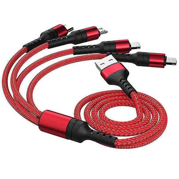 Multiladekabel, Usb-ladekabel Oplader Type C Telefonoplader - Snngv (Rød)