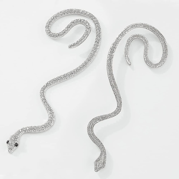 Punk Snake Mansjettknapper, ikke-piercede Snake Ear Cuff, punk Cobra Wrap Ørepynt Klips, Personlighet Crawler Ørepynt Smykker Sliver